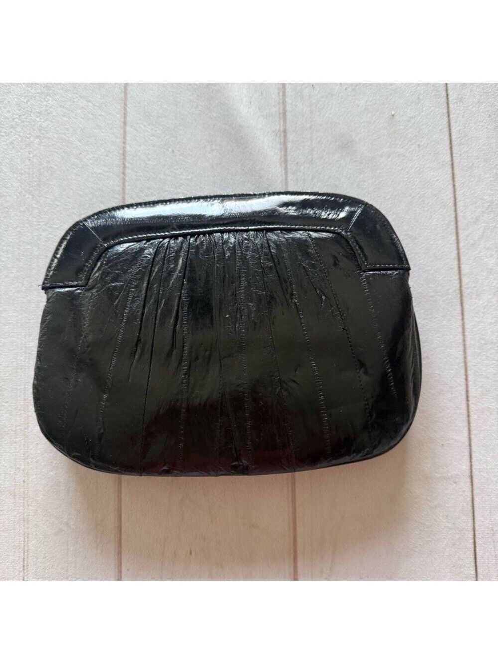 Lee Sands EEL Skin Elegant Black Women's Clutch - Picture 10 of 11